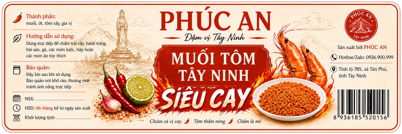 Tem muối tôm siêu cay Phúc An