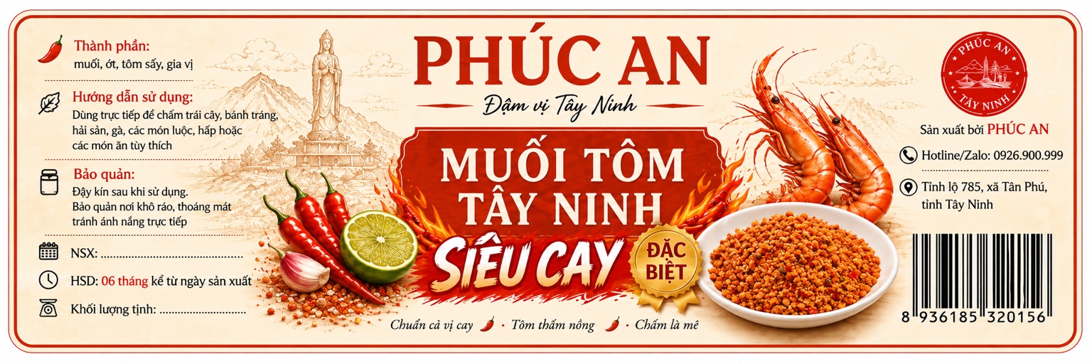 Muối Tôm Siêu Cay Đặc Biệt Phúc An
